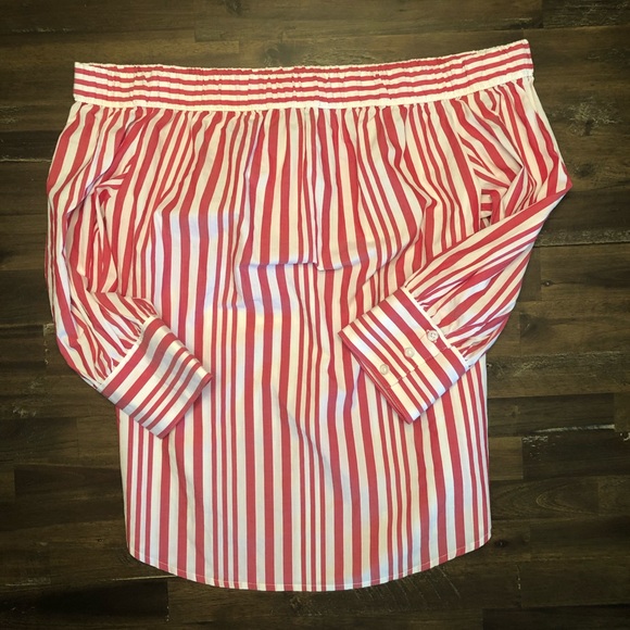 Who What Wear striped off shoulder top - Picture 1 of 7